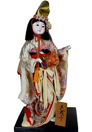 антикварная японская кукла Девочка танцовщица с барабаном
