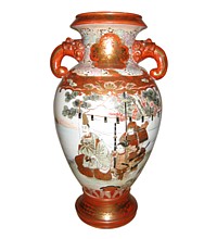 японский антиквариат: кабинетная фарфоровая ваза эпохи Мэйдзи