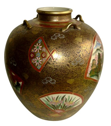 японская антикварная  ваза кутани, 1830-50-е гг.