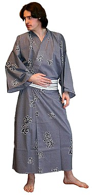 мужской халат-кимоно большого размера из 100% хлопка, Япония