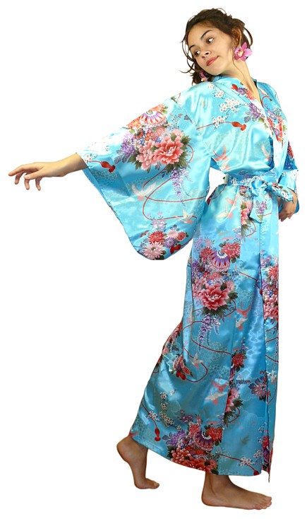 халат-кимоно из изк.шелка, сделано в Японии