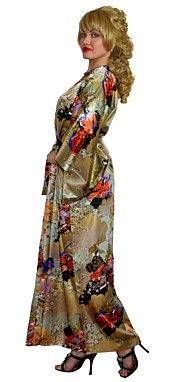 женский халат-кимоно из искусственного шелка