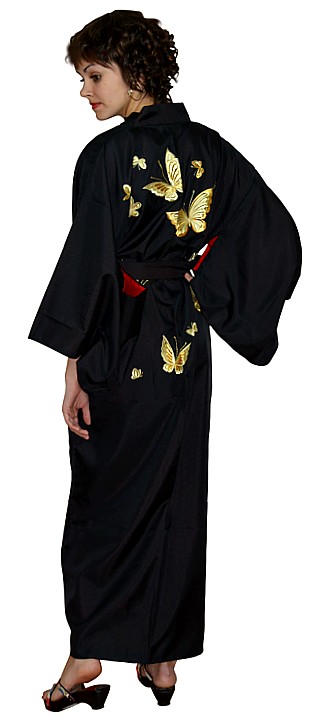 японское кимоно с вышивкой и подкладкой - красивая одежда для дома