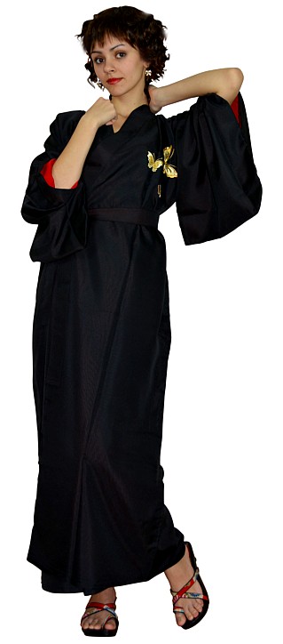 халат-кимоно с вышивкой и подкладкой, сделано в Японии