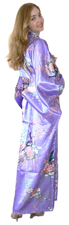 халат-кимоно из иск.шелка, сделано в Японии