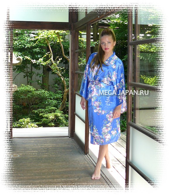 японский шелковый халат-кимоно ИЗУМИ